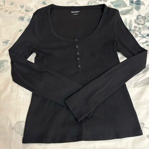 Old Navy fitted rib knit Henley long sleeve t-shirts.